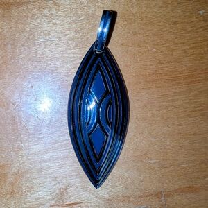 Silver, Black, And Blue Pendant